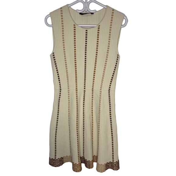 BCBG MaxAzria A-Line Fit & Flare Thick Stretchy Embroidered Dress, Size S/M - Picture 1 of 7